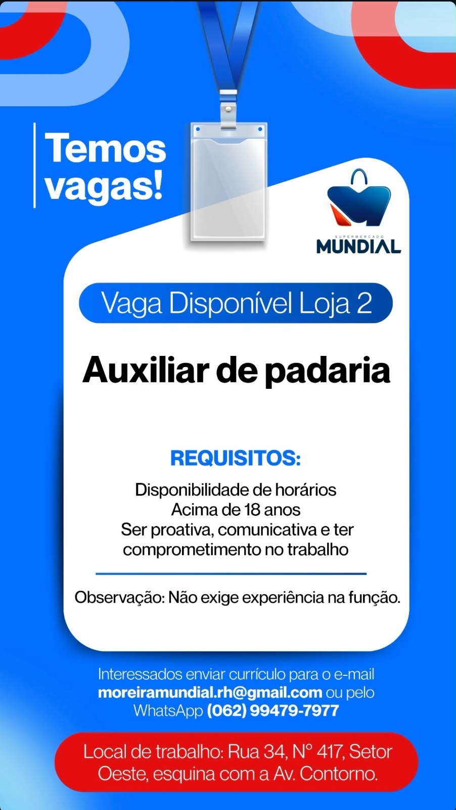 Auxiliar de padaria