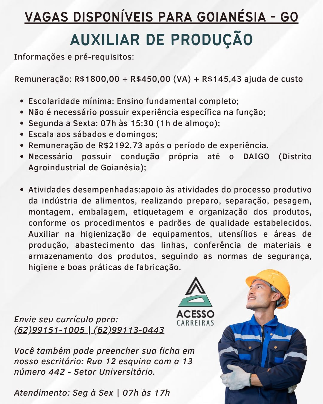 AUXILIAR DE PRODUÇÃO